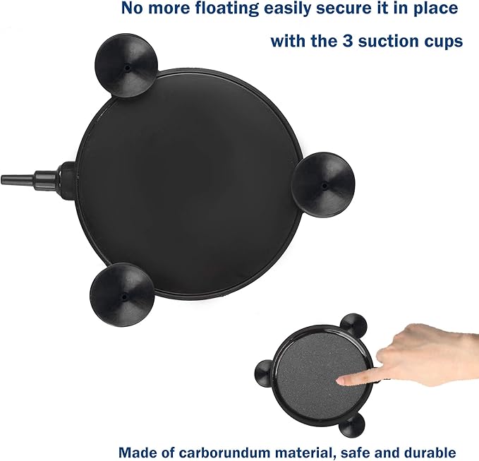 4 Pieces 4 Inch Air Stone Disc Bubbler Diffuser with 12 Pieces Suction Cups for Aquarium Hydroponics Fish Tank Air Pump Round Aquarium Air Stone Kit