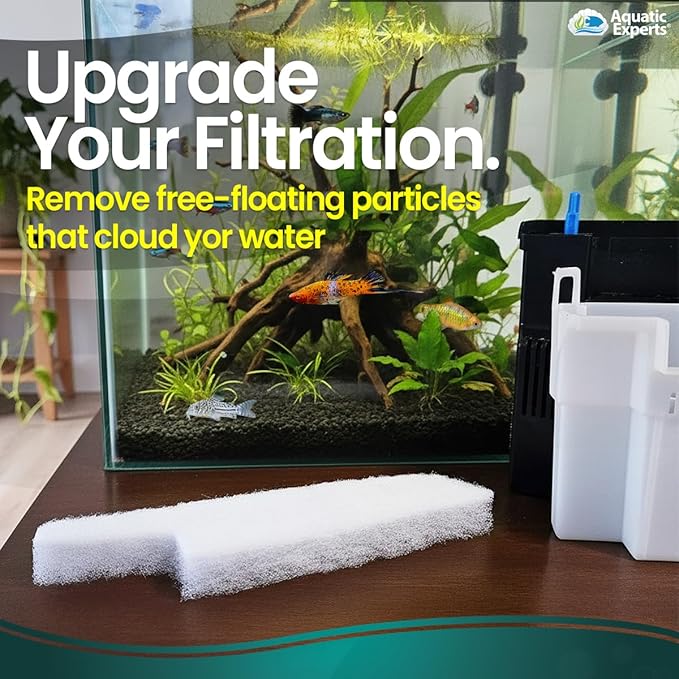 Aquatic Experts Aquarium Filter Floss for Fish Tank Filters - FilterFirst Aquarium Filter Pad - Media for Crystal Clear Water, (6 Pack, Tidal 75 Compatible)