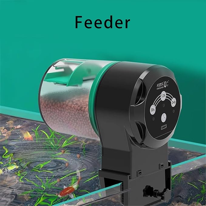 Battery Powered Feeders Compacts Aquariums Feeders Device for Fishes Food Pellets Fish Tanks Automatic Feeding