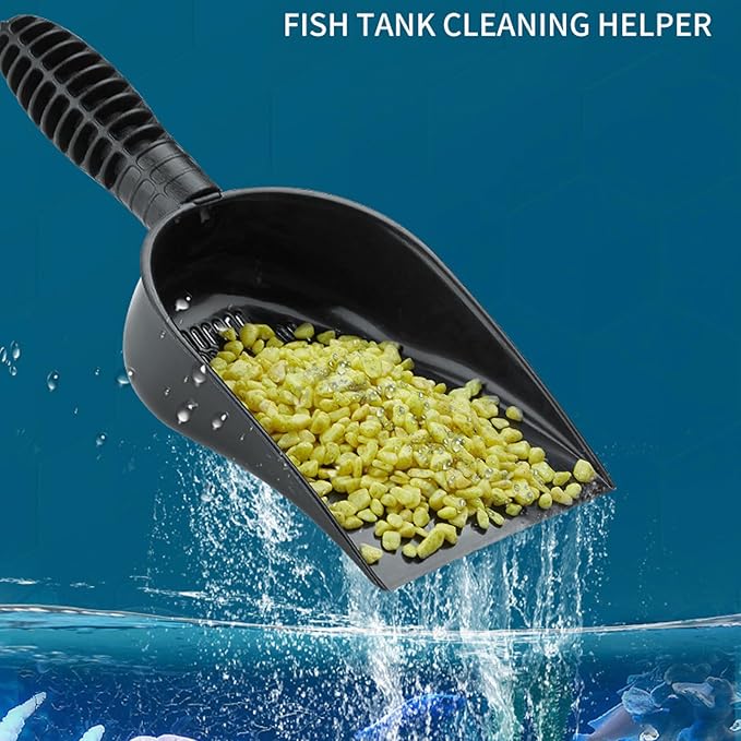 Fish Tank Sand Shovel, Aquarium Gravel Shovel with Extendable Handle, Water Leakage Design for Easy Cleaning, Multifunctional PVC Shovel for Pet Feces and Fish Tank Filter Material
