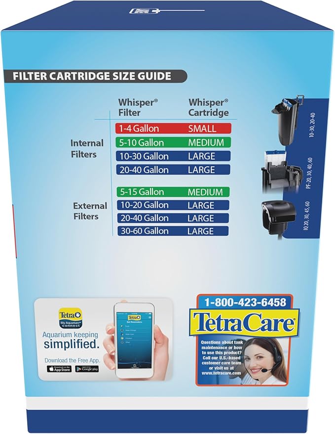 Tetra Whisper Bio-Bag Large Filter Cartridges for Aquariums, 12 Count, Unassembled, Fits Tetra Whisper Fish Tank Filters 10-30 Gal, 20-40 Gal, PF-20, 30, 40, 60, IQ 20, 30, 45, 60
