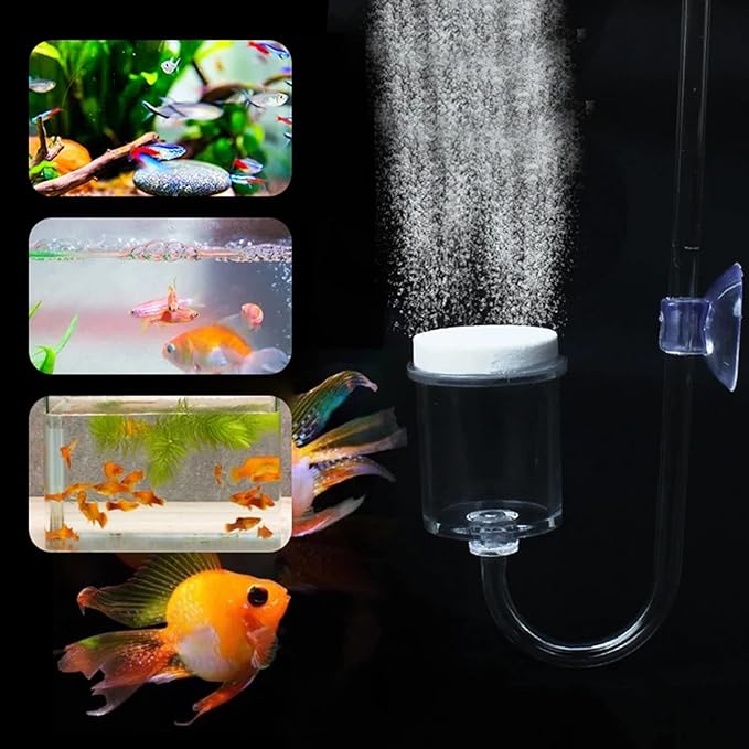 CO2 Diffuser Set for Aquarium Transparent for Size Easy to Install with Suction Cup Check for U Shape Glass T Co2 Diffuser Kit Small for Aquarium