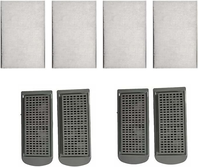 Vimvins 10 Gallon Aquarium Filter Accessories, Aquarium Filter Cartridges (4 pcs) and Filter Sponges (4 pcs),Suitable for Model 303