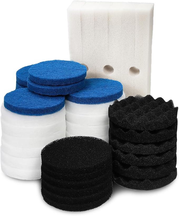 Foam Filter Set, Fine Filters, Carbon Filters, Bio-Foam Filters and Polishing Pads Fit for Fluval FX5 (Pack of 42)