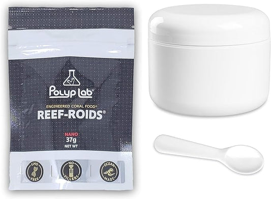 Polyp Lab Polyplab Reef-Roids Polyp-Booster Spoon Jar Bundle Reefroids Coral Fish Food (37G reefroid + JAR + Spoon)