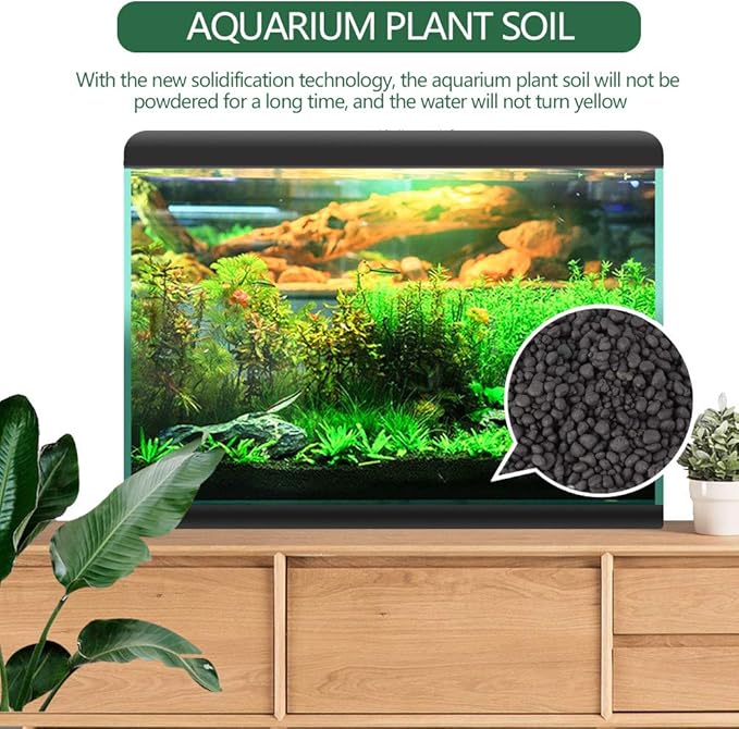 Aquatic Plant Soil, 1000g Aquasoil, Aqua Soil, Aquarium Plant Substrate Fish Bottom Plant Sand Mud for Root Growth of Most Types of Grass