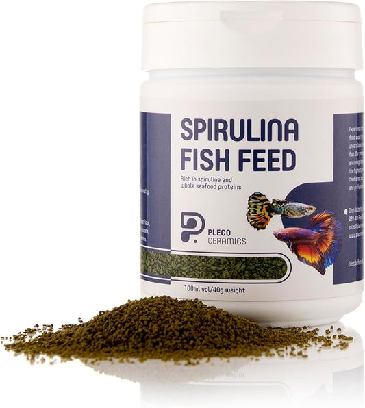Plecoceramics Tropical Fish Granules Daily Community Fish Food for Aquarium Fish – Balanced Nutrition for Tropical Fish, Easy-to-Eat Sinking (Spirulina Gran. (1.4 oz / 40 gr))