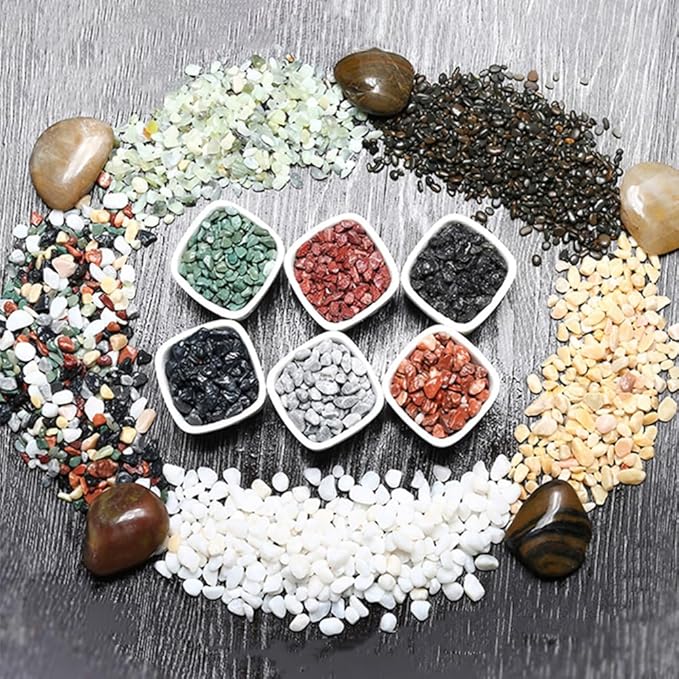 30g Crushed Stone Mini Crystal Chips Decorative Pebbles Gravel Irregular Gemstones Filling Gravel for Water Fountain Sand Landscape Fish Tank Garden (Crystal-Light Green(3-6mm))