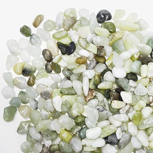 Pulovin 2.5LB Succulent and Cactus Pebbles, 1/5 Inch Jade Pebbles for Indoor Plants, Decorative Gravel for Vases, Bamboo, Succulent, Terrarium, Crafts, Cactus