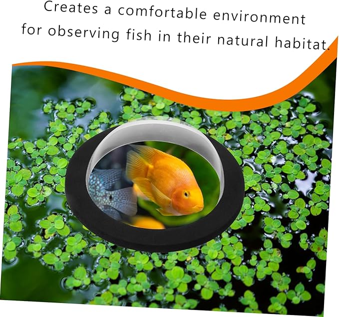 balacoo Floating Fish Dome Acrylic Cover for Fish Observation Durable Transparent Design for Outdoor Aquatic Plants Diameter with Black Base