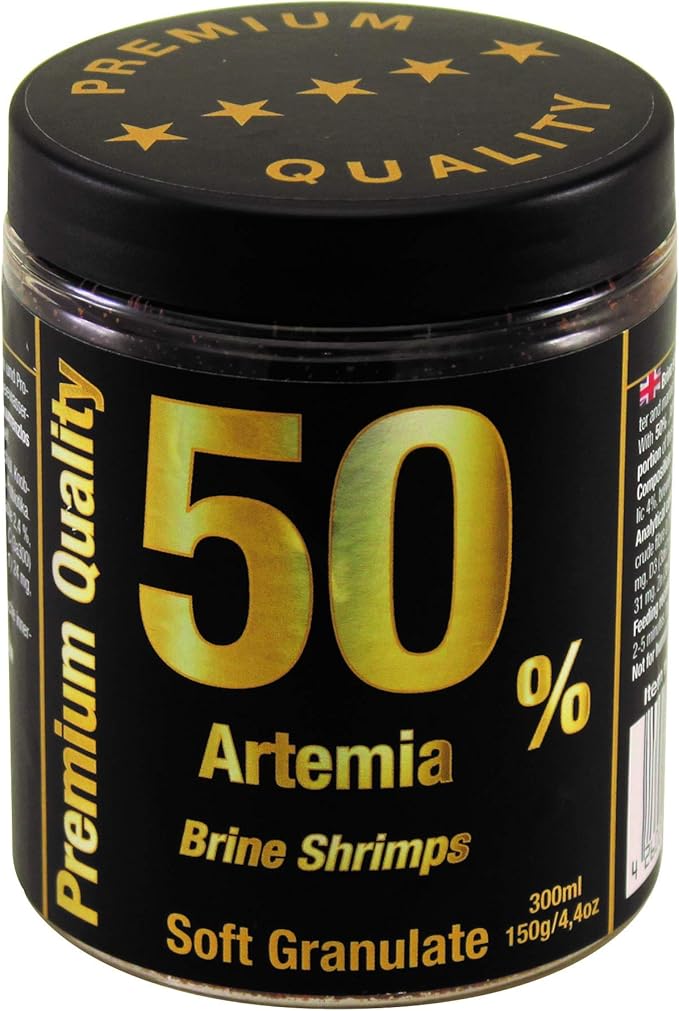 Discusfood Fish Food-BRINE Shrimp 50% Artemia/Brine Shrimp Soft Granulate - Fish Food - Sold in U.S.A. - 150g