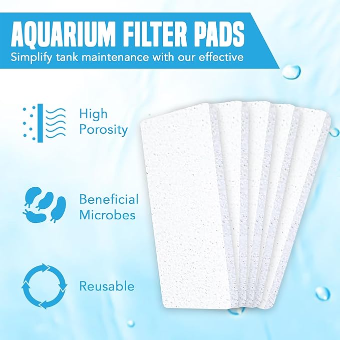 JOR Universal Canister Filter Pads, White Foam Sponges for Aquariums, Pre-Filter for Air Purifier, 12 Pieces per Pack