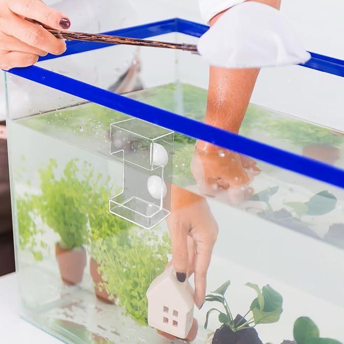 Aquarium Fish Feeder Tube with Suction Cups, Automatic Food Dispenser for Fish Tank, Shrimp and Feeding Bowl, Drift Floating Feeding Dish for Aquarium Supplies