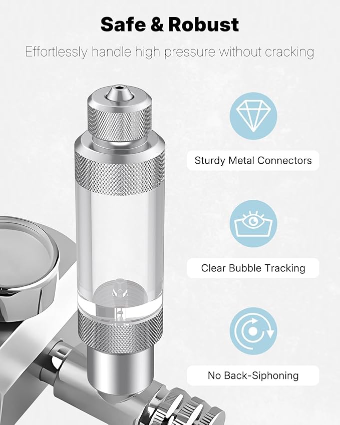 Pawfly Aquarium CO2 Bubble Counter with Built-in Check Valve, Single-Headed Carbon Dioxide Bubble Counter for CO2 Generator Regulator, Non-Return CO2 Bubble Meter for Planted Tanks