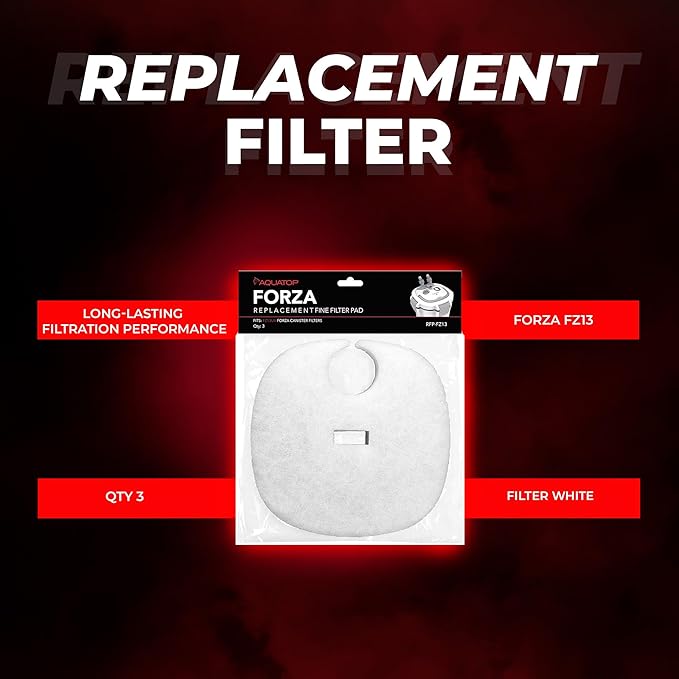 Aquatop Replacement White Filter Pads – Compatible with Forza FZ13 Canister Filters – Aquarium Filter Refills – Maintains Crystal Clear Water