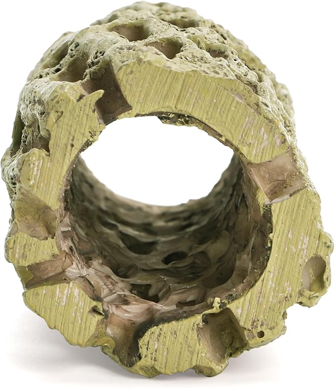 Hiceeden 2 Pcs Resin Cholla Wood for Aquarium, 6" Shrimp Hideout Driftwood Decor, Shrimp Cave Tank Accessories, Climbing & Chew Toy for Aquatic Habitat, Hermit Crabs, Fish, Snail, Reptiles