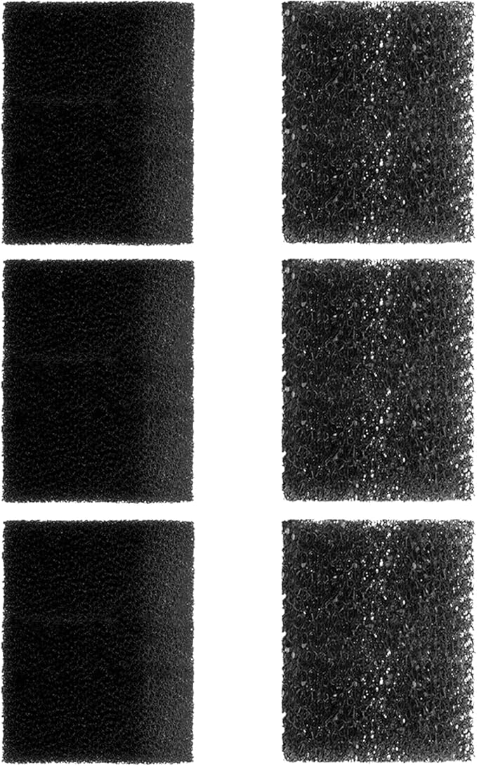 AquaMiracle Replacement Filter Sponges (6-Month Pack) for Aquarium Filter, Including 3 x Fine Sponge & 3 x Coarse Sponge