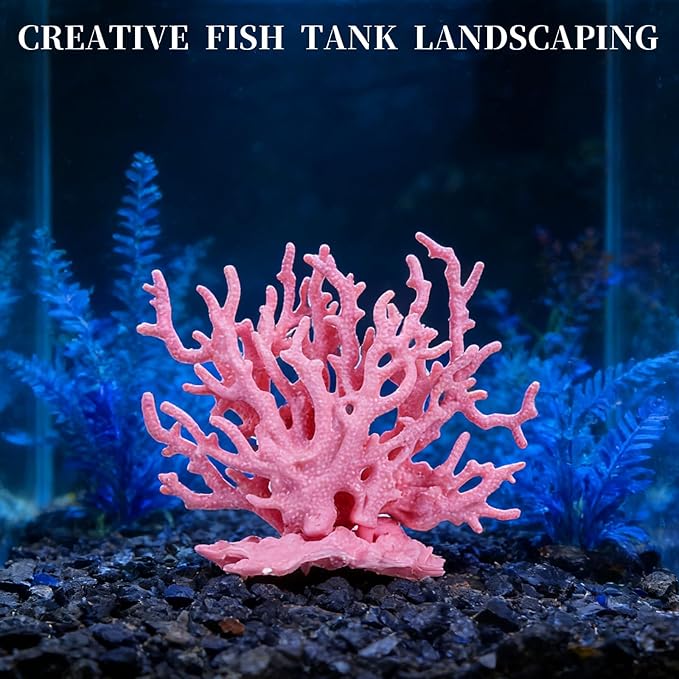 Artificial Aquarium Coral Ornament Pink Fish Tank Fake Coral Plastic Fish Tank Plants Decoration Aquarium Decor Plastic Plant for Aquariums Landscape