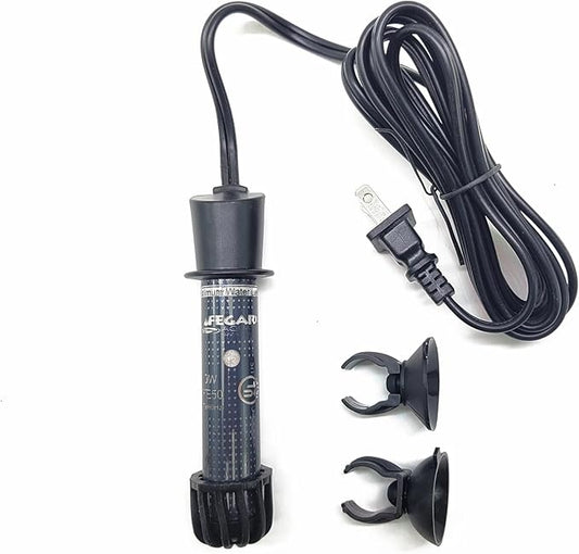 Lifegard Aquatics Adjustable Quartz Glass Aquarium Heater – UL Listed, Bi-Metal Electronic Construction – Includes Suction Cup Mounting Brackets, Thermal Protection – 200 Watt