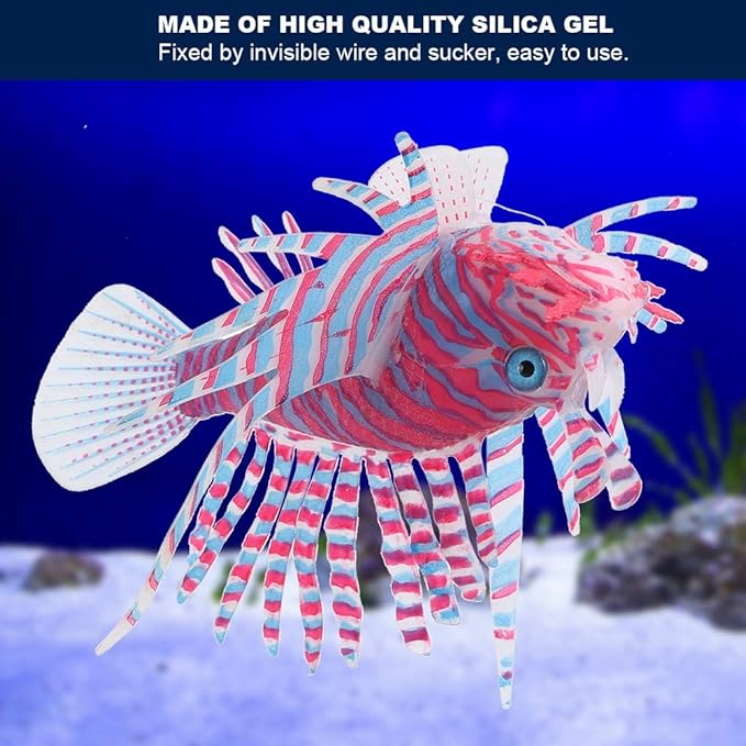 Estink Simulation Fish Aquarium Landscaping Decoration Very Suitable for Fish Decoration Environmentally Friendly Materials, no Water Pollution(Red Blue)