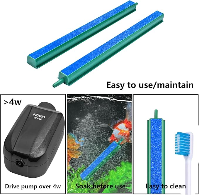 Air Stone Bar Bubble Diffuser Set 8 Inch Fish Tank Air Bubble with Suction Cups Air Stone for Aquarium Fish Tank, Aquarium