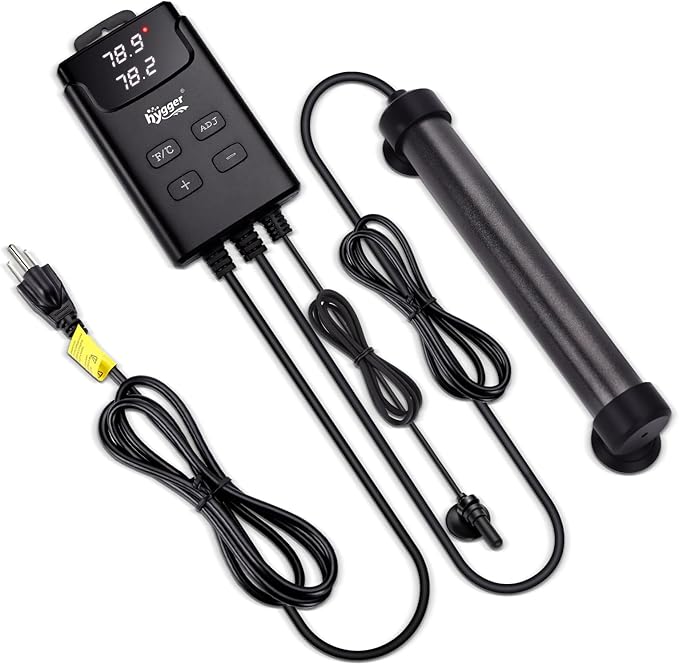 hygger Aquarium Heater,Submersible Fish Tank Heater with External Digital Display, Including Overheat & Leakage Protection and Temperature Sensor for Freshwater and Saltwater (100W for 16gal~26gal)