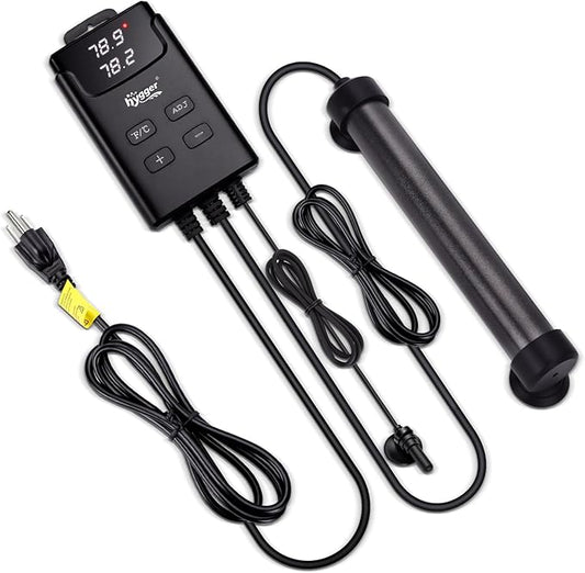 hygger Aquarium Heater,Submersible Fish Tank Heater with External Digital Display, Including Overheat & Leakage Protection and Temperature Sensor for Freshwater and Saltwater (100W for 16gal~26gal)