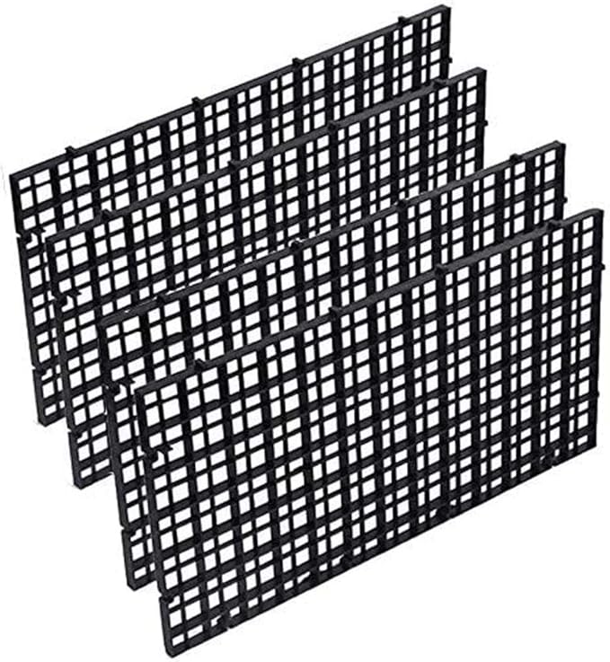 10 Pcs Aquarium Grid Tank Dividers Tray Egg Crate Aquarium D¨¦cor Fish Tank Filter Bottom Isolation Board Partition Net Pane Separator Grid Isolation Board Divider for Mixed Breeding,Black