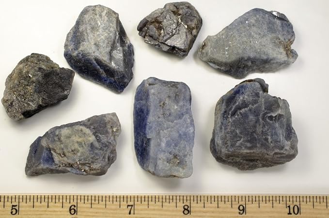 Fantasia Materials: 1/2 Lb of Large Blue Sapphire Rough Stones from Brazil