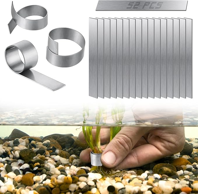 Aquarium Plant Weights Anchors,52Pcs Aquarium Plant Anchors Metal,2.75 Inch Bendable Cuttable Aquarium Plant Weights,Aquatic Plants Anchor for Live Plants in Fish Tank., Silvery