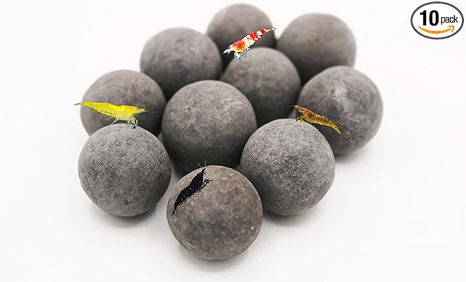 Awesome Industries Betta & Shrimp Tourmaline Mineral Balls Aquarium Water Conditioner Over 30 Elements Improves Water Quality, pH Balance, Health, Color & Breeding (10 Pack Large)