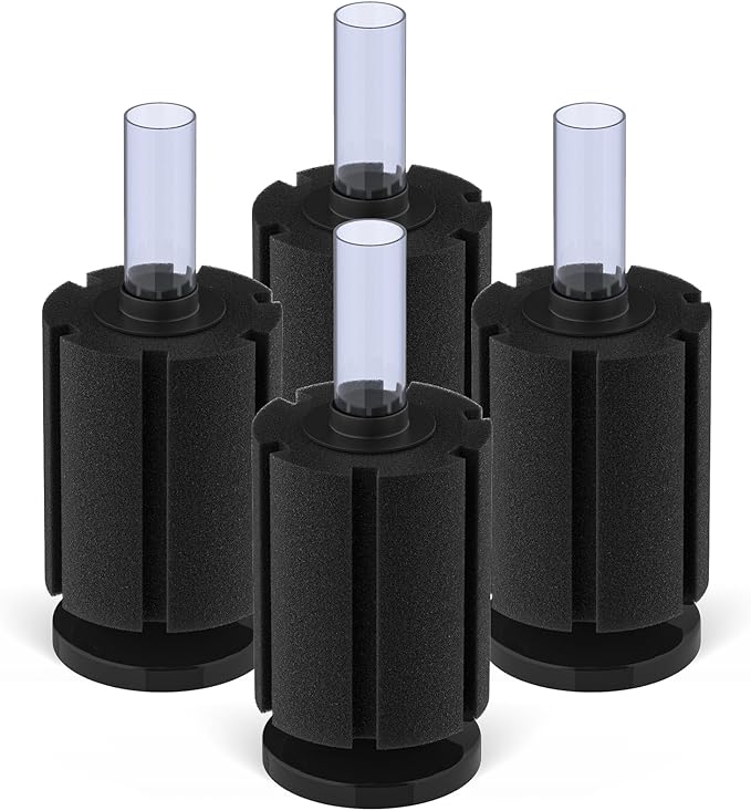 Pawfly Large Aquarium Bio Sponge Filter Quiet Betta Fry Shrimp and Small Fish Foam Filter for Fish Tank up to 50 Gallon, 4 Pack