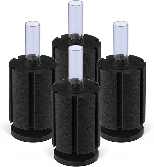 Pawfly Large Aquarium Bio Sponge Filter Quiet Betta Fry Shrimp and Small Fish Foam Filter for Fish Tank up to 50 Gallon, 4 Pack