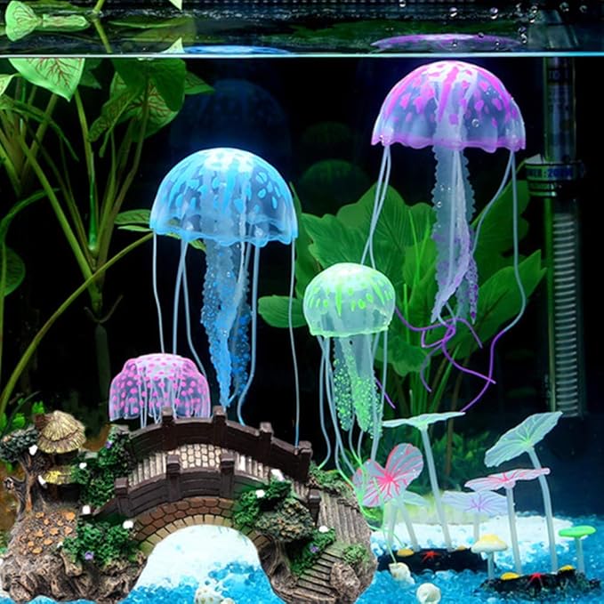 Aquarium Ornament Resin Arch Bridge Tree Pavilion Artificial Bridge Model for Garden Decor Fish Tank Landscape Accessories