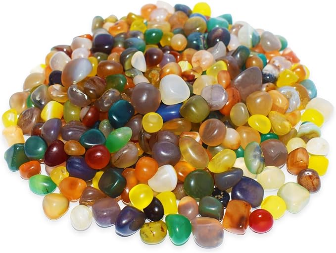 2Lb Pebbles for Indoor Plants, Vase, Succulent, Bamboo, 1/3" Plant Rocks for Pots Indoor, Small Decorative Colorful Agate Stone for Home Decor, Highly Polished