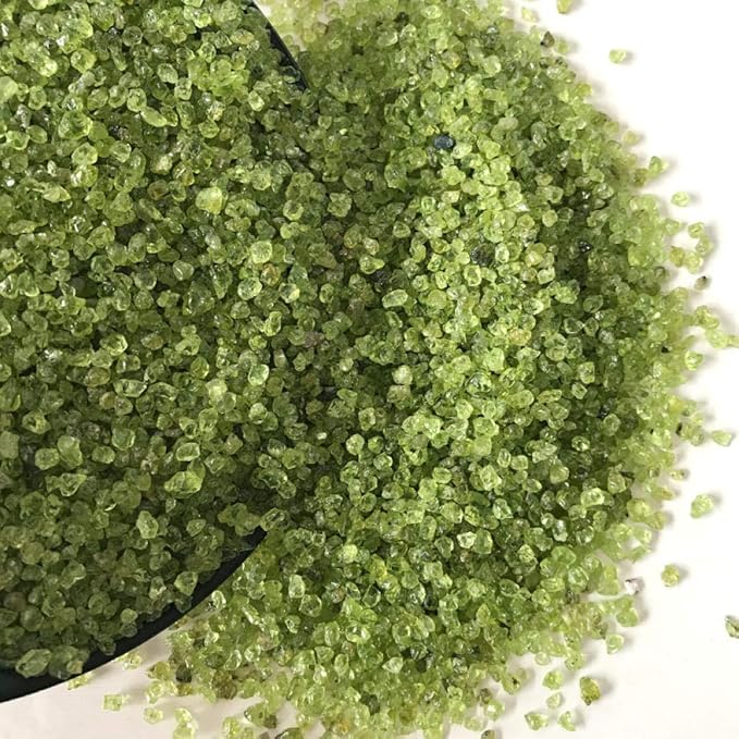 Friend's Gift 100G 2-4Mm Natural Stone Perido Quartz Olivine Green Crystal Mineral Specimen Rock Chip Gravel Rough Raw Gemstone Decoration-100G 2-4Mm_China