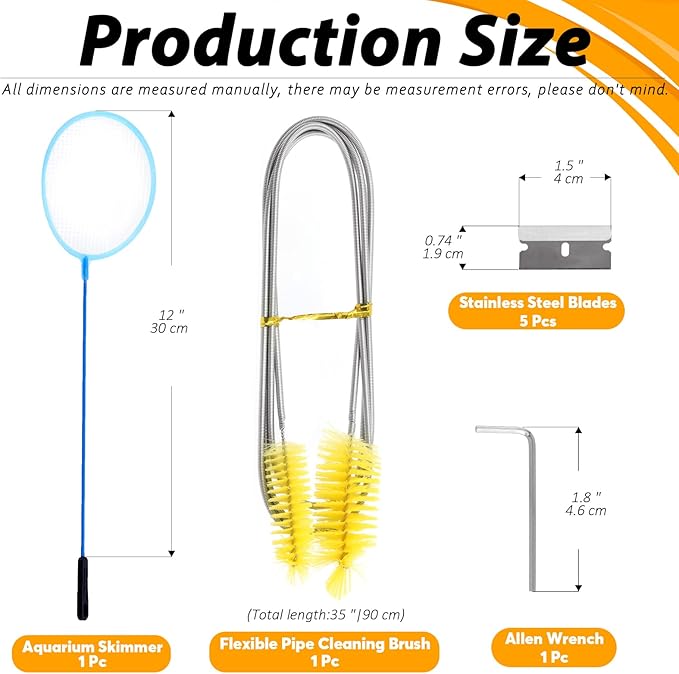 13Pcs Aquascape Tools Kit - Stainless Steel Aquarium Plant Tools - Tweezers, Scissors, Scraper, Sand Spatula for Fish Tank