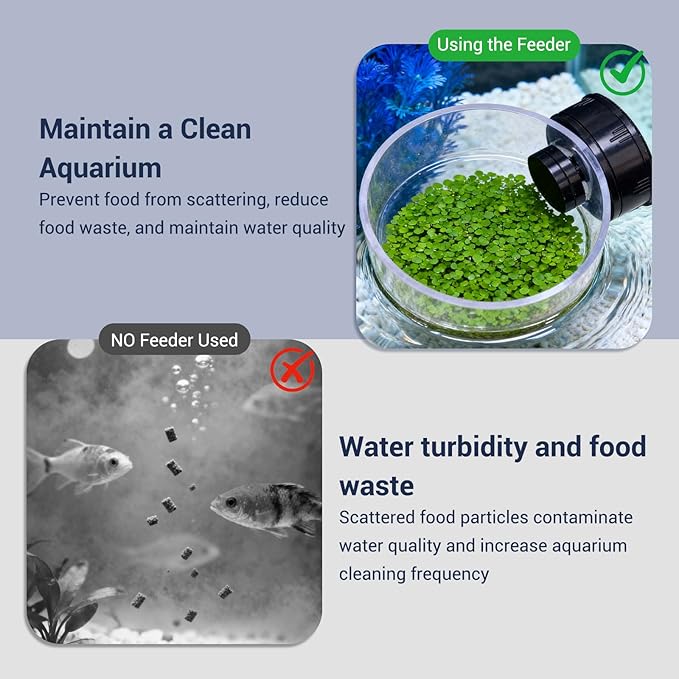 2 Pcs Magnetic Fish Feeder, Auto-Leveling Feeding Ring for Aquarium, Versatile Fish Tank Aquarium Accessories for Pellet, Flake, Frozen Food, Reduce Waste & Maintain Water