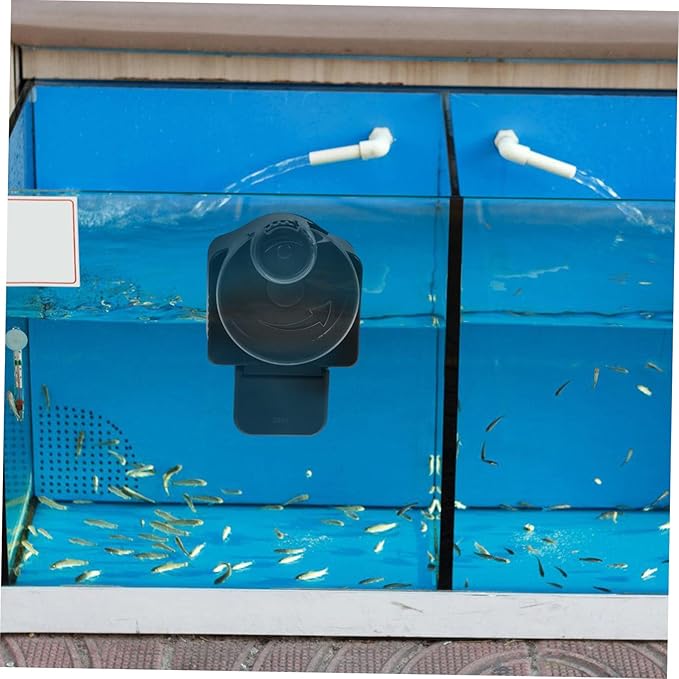 Cabilock Automatic Aquarium Fish Tank Feeder with Timer Mechanical Feeding Tool for Goldfish and Turtle Tanks, Battery-Free Vacation Feeding Dispenser for Flakes and Pellets