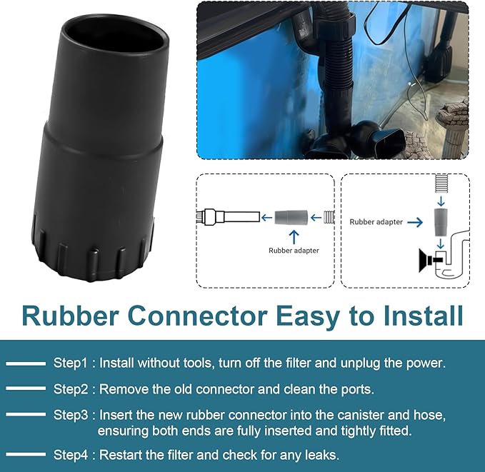 Rubber Connectors Compatible with Fluval FX4/FX5/FX6, Rubber Hose Connector Replacement Parts for A214 A218 A219 Models, Canister Filter Accessories 2 Pack