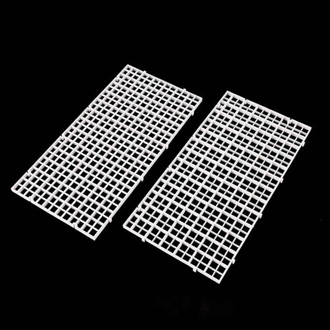 4 Pcs Aquarium Grid Divider Tray Egg Crate Aquarium Fish Tank Filter Bottom Isolation Board Partition Net Pane for Mixed Breeding,White