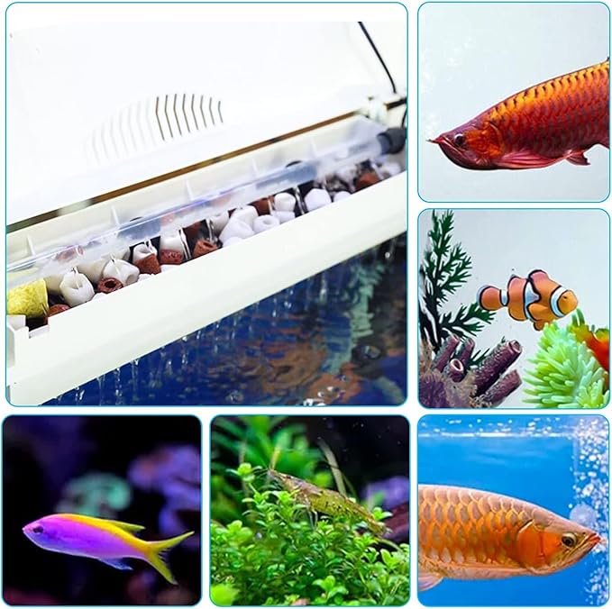 Aquarium Ceramic Ring Bio Ceramic Media Ring for Aquarium Filter Replacement Biological Material Remover for Aquarium Fish Tank Pond Filter