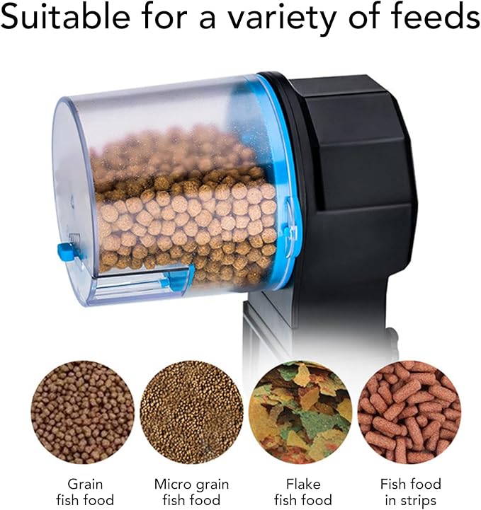 Automatic Fish Feeder for Aquarium, Fish Food Timer Dispenser, Auto Fish Food Dispenser for Vacations, Holidays