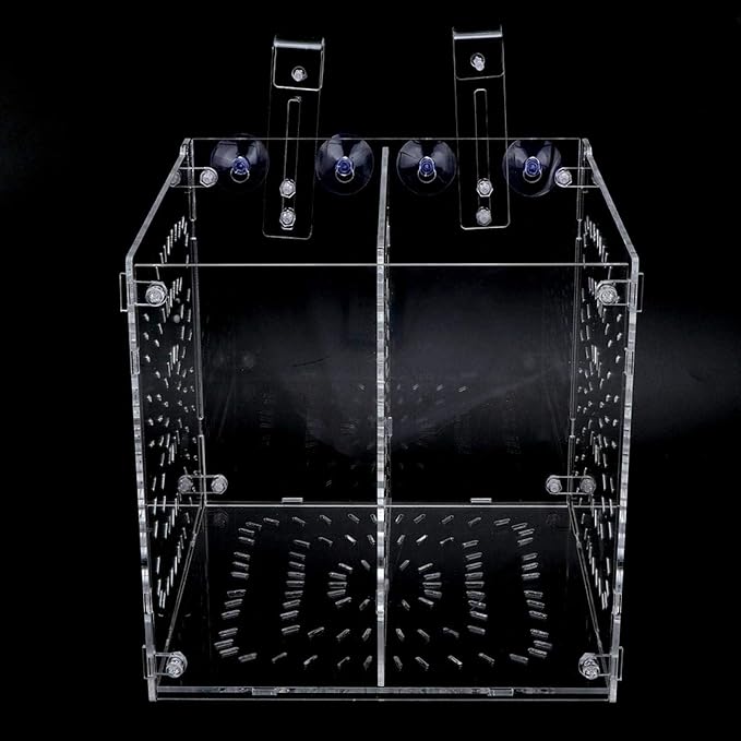 Zerodis Fish Isolation Breeding Box Acrylic Incubator Floating Aquarium Hatchery Breeding and Parenting Box for Fish Aquarium(20MC *20CM*20CM)