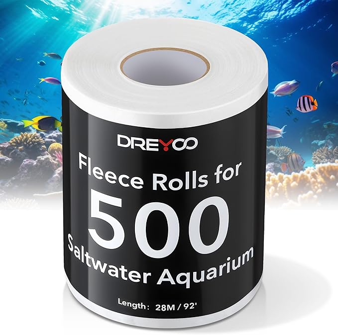 Dreyoo Replacement Fleece Roll Compatible with Reef 500, 92' Long x 4.45" High, High Efficiency Filtration for Reef Aquariums, Easy to Install and Use