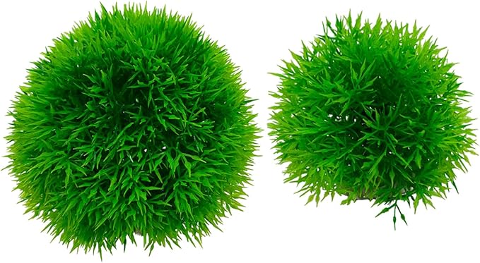 2Pcs Fish Tank Decorations 4.52In Aquarium Fake Plants Lifelike Simulated Water Grass Balls Underwater Crafts for Home Office Aquarium
