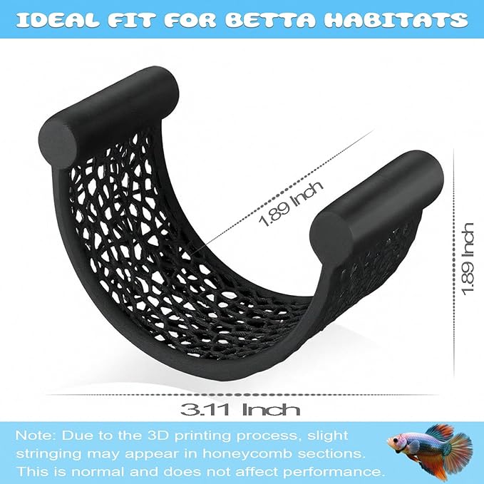 CPLIKE Black Betta Fish Hammock – Floating Aquarium Rest Ledge for Nano Fish, Shrimp, Corydoras – Natural-Look Black Perch Platform for Betta Tanks, Aquascape Decor, Low Flow Aquarium Accessory