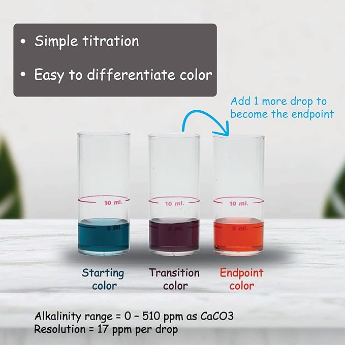 Monitor Alkalinity Test KIT (120 Tests) - Monitor Aquarium and aquaculture Water Quality