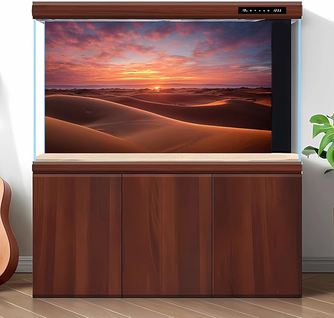 Desert Reptile Tank Background Majestic Sunset Desert Landscape Terrarium Background Desert Sand Dune Reptile Habitat Background Sunrise Deep Desert Aquarium Background Fish Tank Background 72x24in