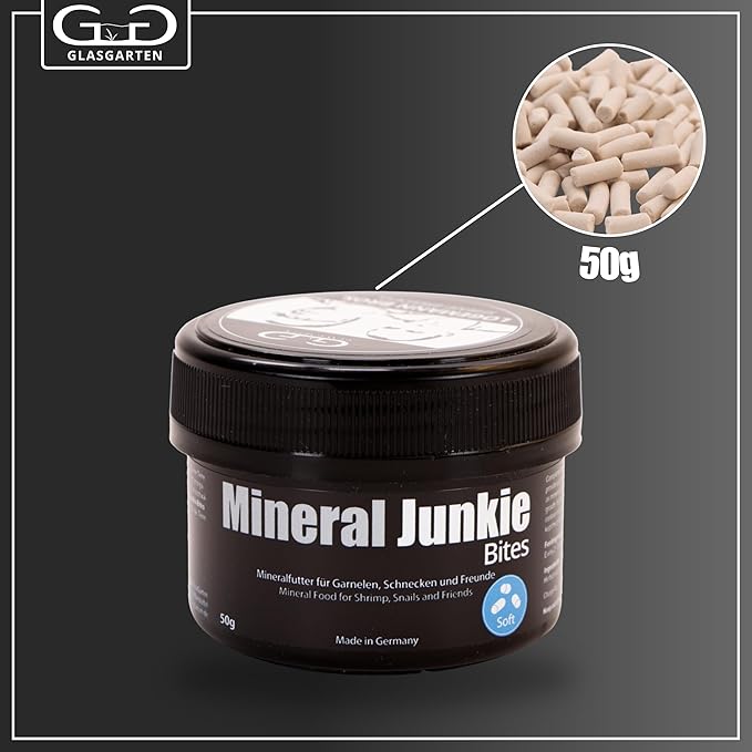 GlasGarten Mineral Junkie Bites (Sticks) for Shrimps, Crayfish, Crabs, Snails (50g)